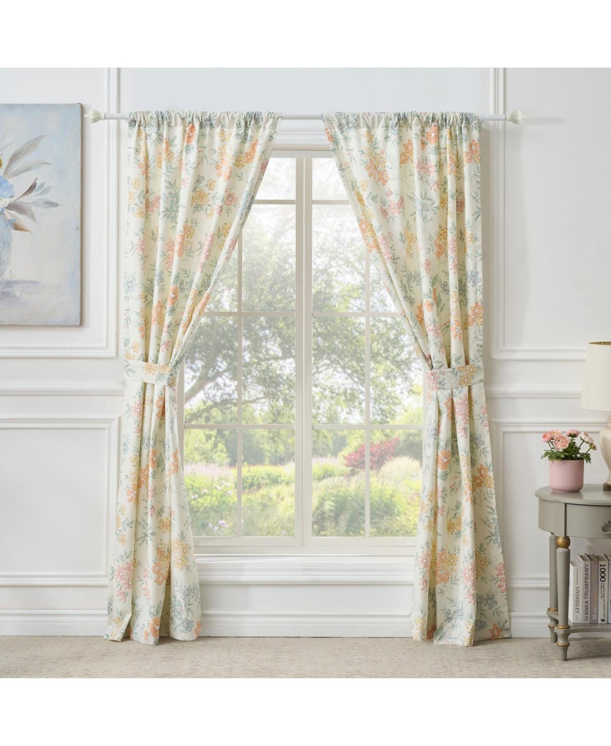 Greenland Home Fashions Chloe Light Filtering Semi Sheer 3" Rod Pocket Window Panel Pair 42" x 84" Pastel