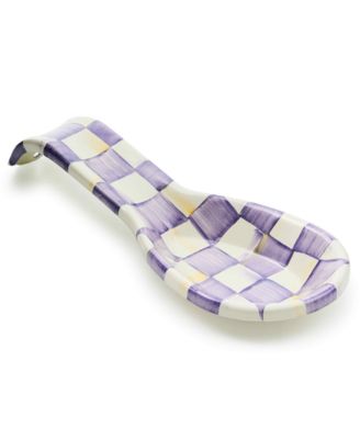 Violet Check Handmade Spoon Rest