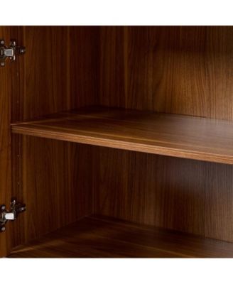 Kuriko 32" Tall 2-Solid Wood Door Accent Cabinet with Adjustable Shelves