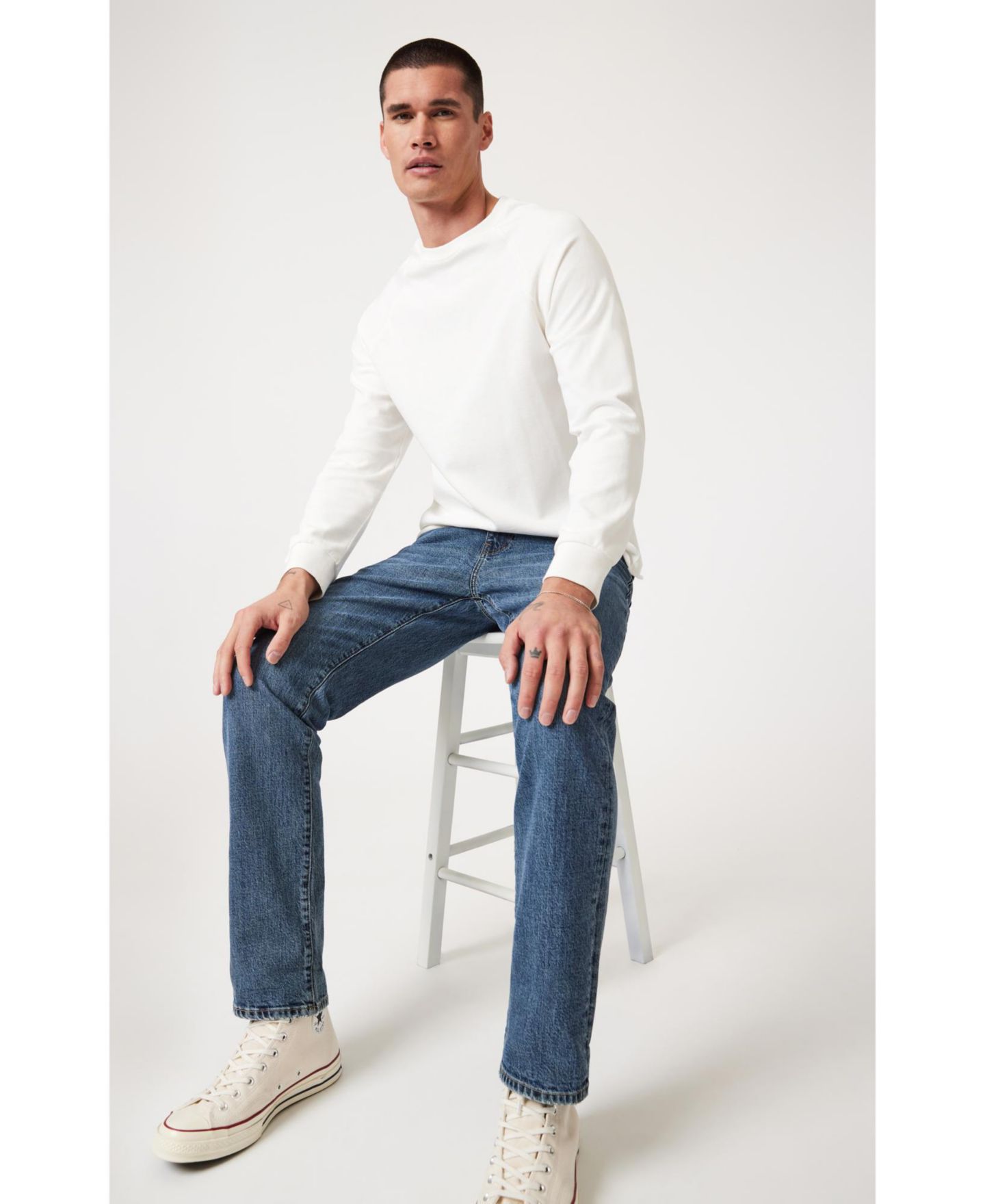 Мужские джинсы Mavi Jeans Mavi Zach Straight Leg In Dark Faded Classic Blue, цвет: Тёмный выцветший синий — фото 3