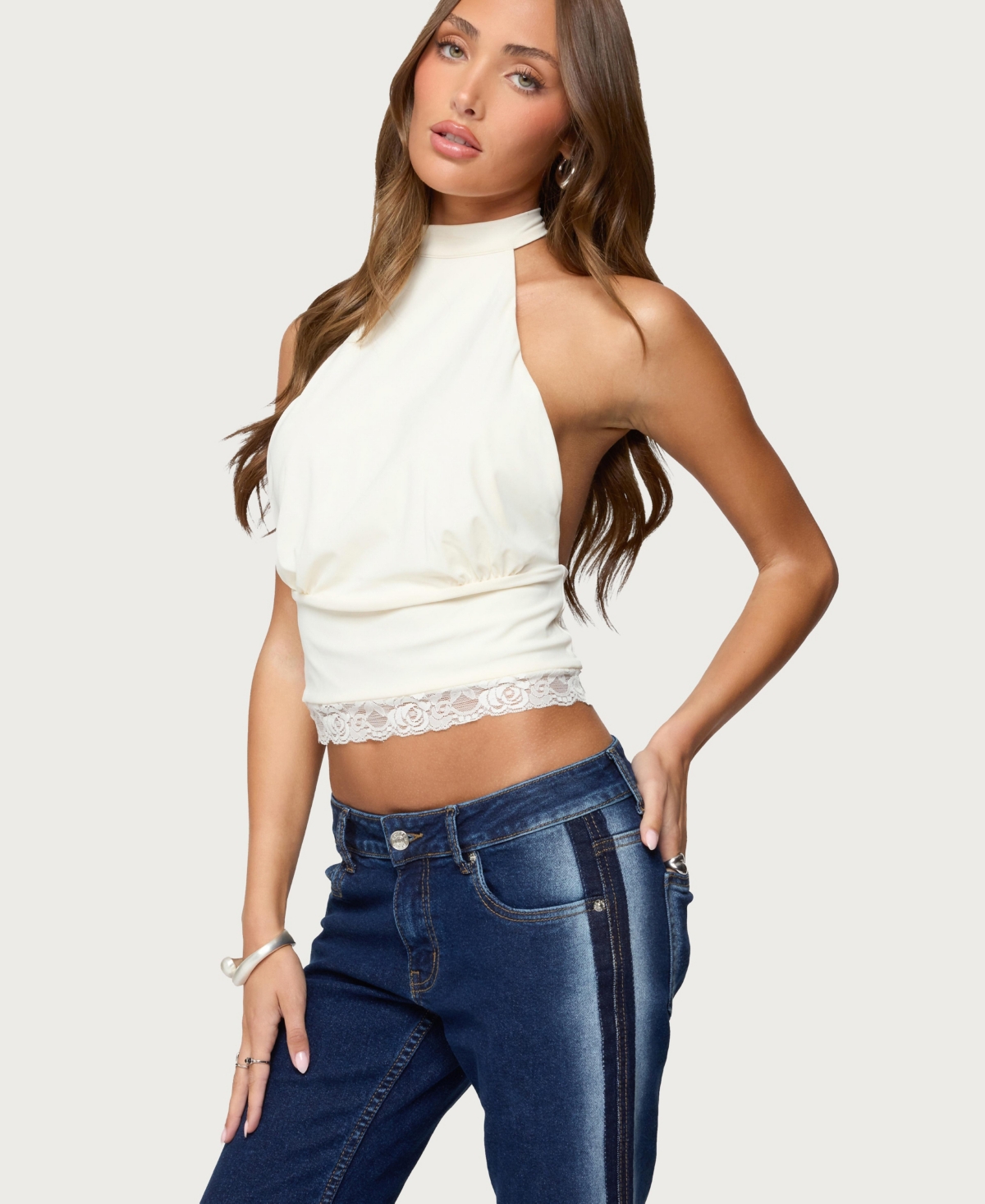 Edikted Women's Sandra Lacey High Neck Halter Top