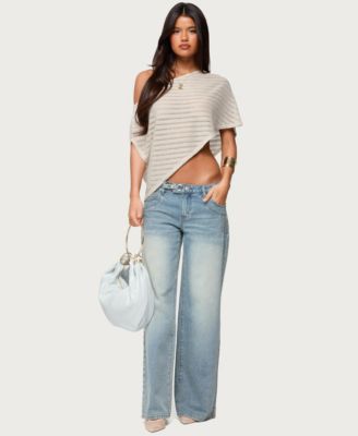 Women's Loma Asymmetric Off Shoulder Knit Poncho