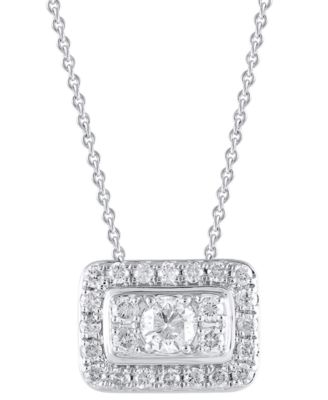 Macy's - Diamond Pendant Necklace (1/2 ct. t.w.) in 10K White Gold