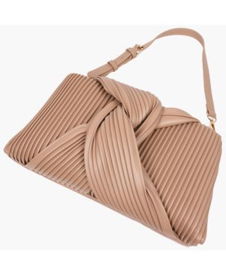 Pleated Knot Clutch with Shoulder Strap