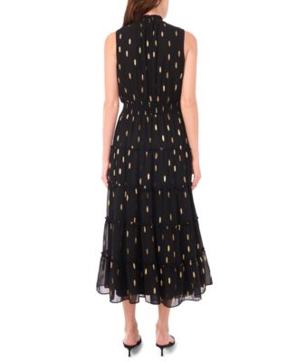 Women's Mock Neck Tiered Maxi Dress