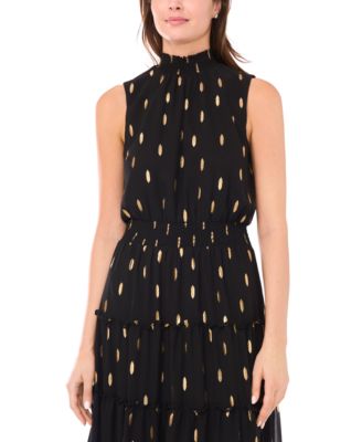 Women's Mock Neck Tiered Maxi Dress