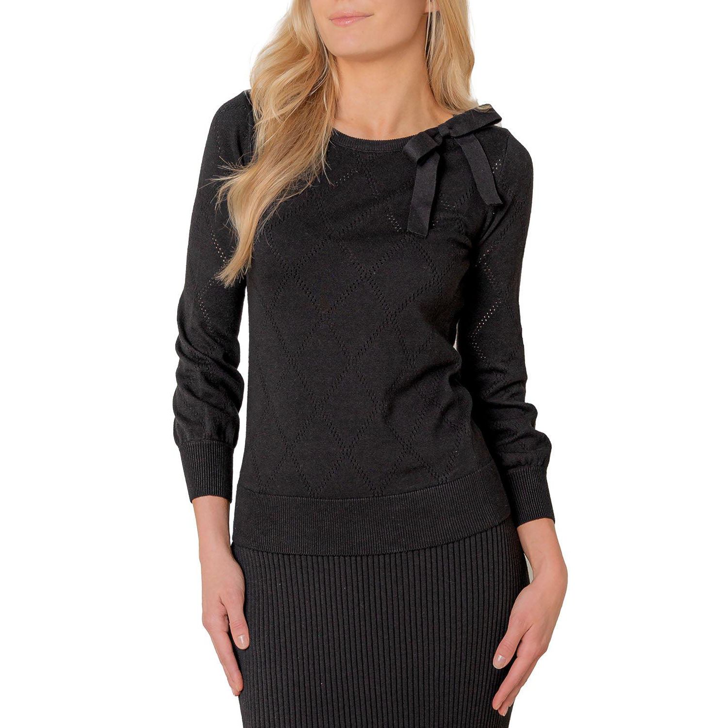 Women's Hope and Henry Organic Bow Detail Pointelle Sweater