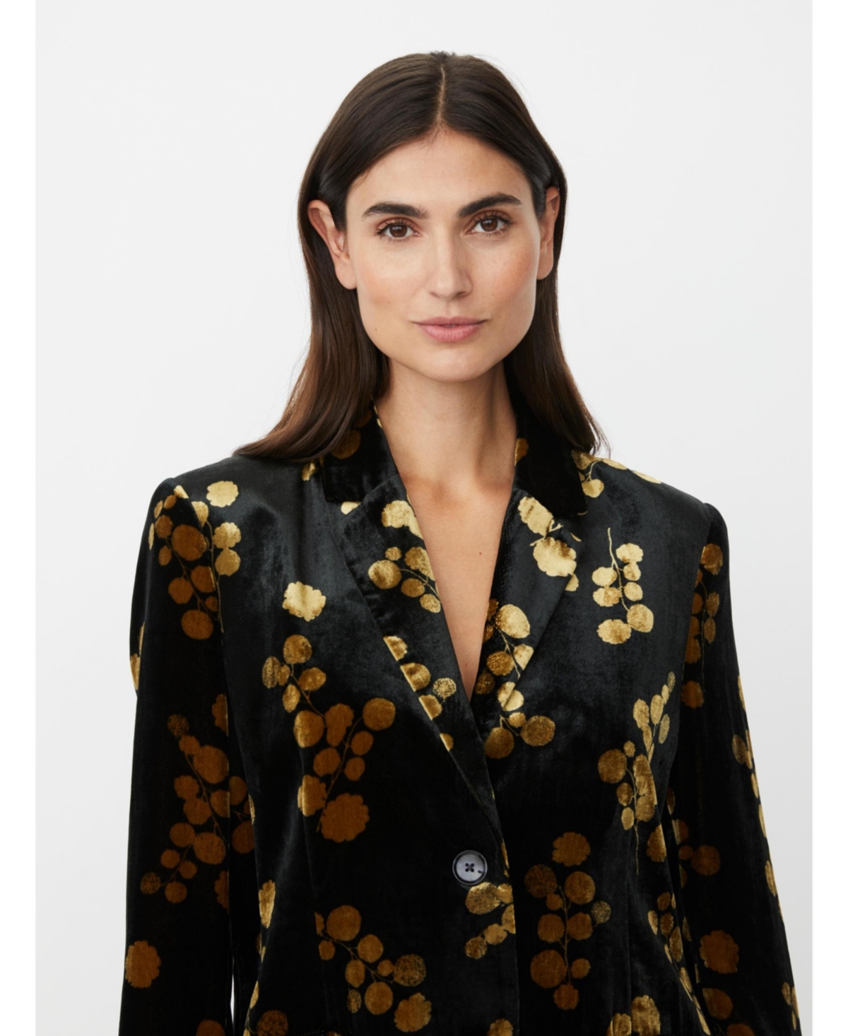 Masai Copenhagen Women's MaJaxi Velour Floral Print Blazer