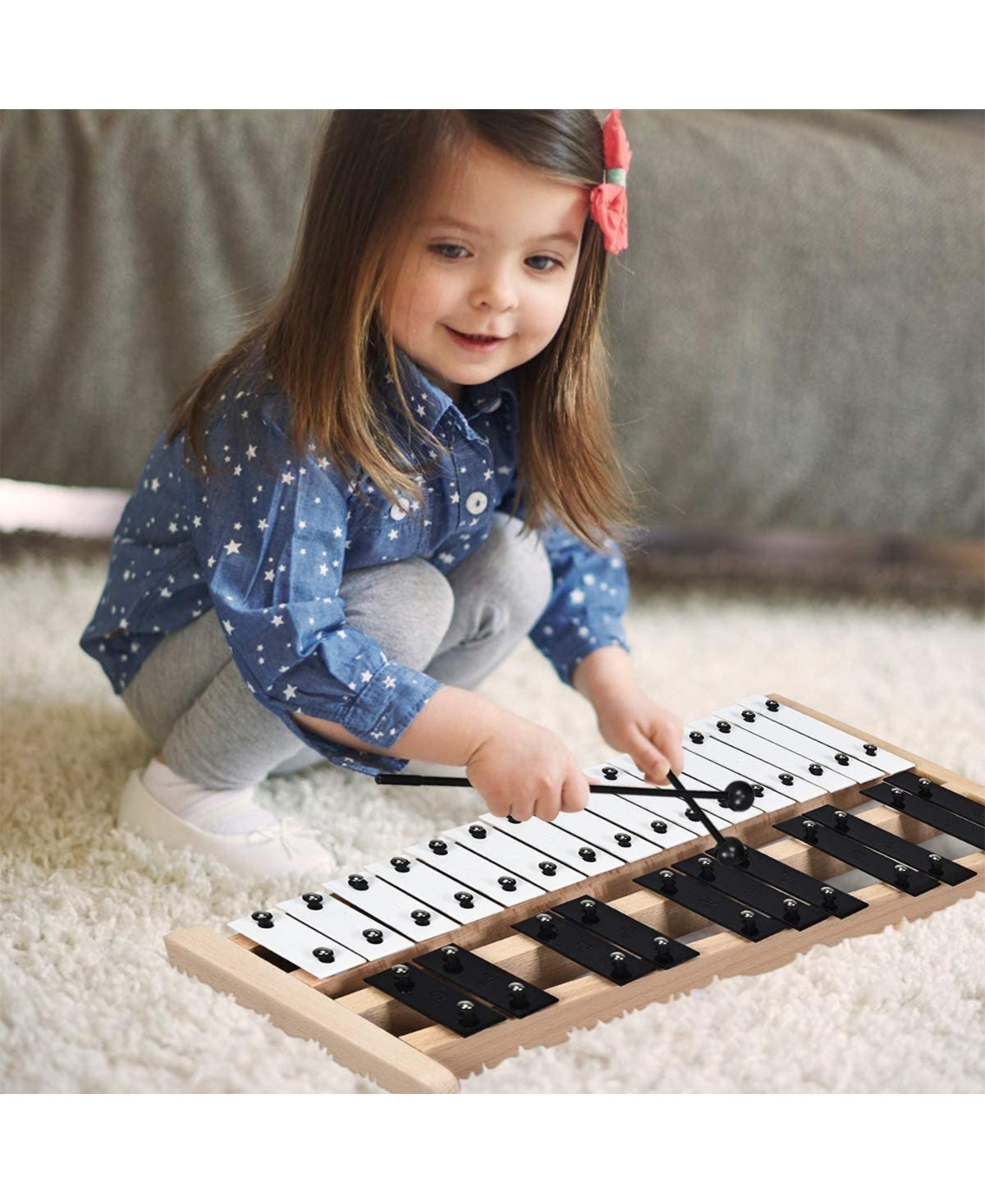 Sugift 27 Note Glockenspiel Xylophone with 2 Rubber Mallets