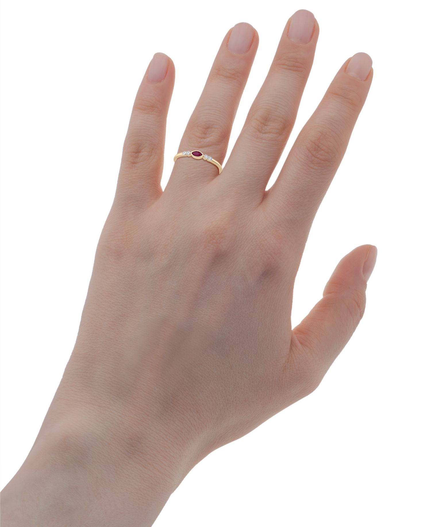Ruby (1/8 ct. t.w.) & Diamond Accent Dainty Ring in 14k Gold-Plated Over Sterling Silver