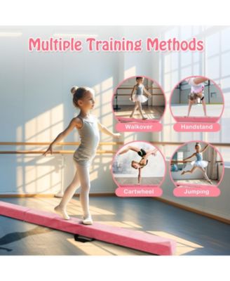 Folding Balance Beam with Solid Wood Base and Anti-slip Bottom