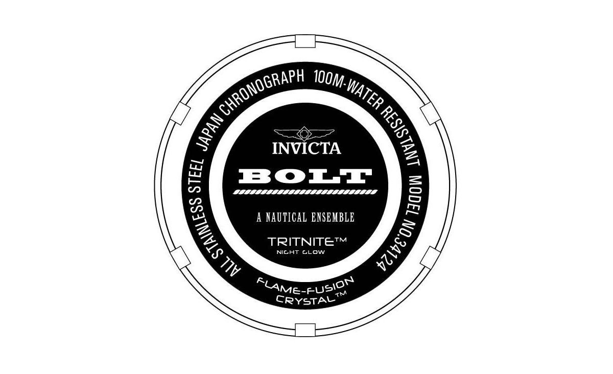 Invicta Men's Quartz Chronograph Bolt Watch, Two-Tone Stainless Steel Strap, 50mm Round Case