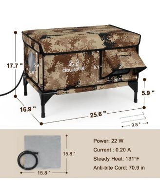 Heated Outdoor Cat House,Feral Cat Shelter,Fit 2-3 Cats