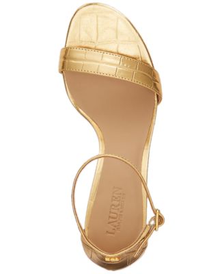 Women's Allie Mid-Heel Crocodile-Embossed Sandals