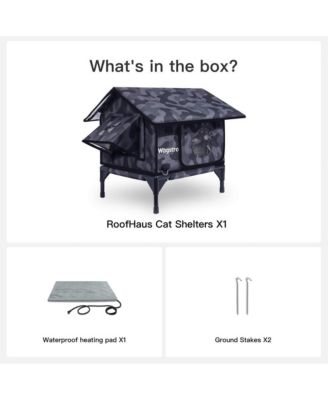 RoofHaus Outdoor Heated Cat House in Night Camo