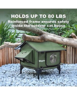 RoofHaus Heated Outdoor Cat Shelter – Olive Green