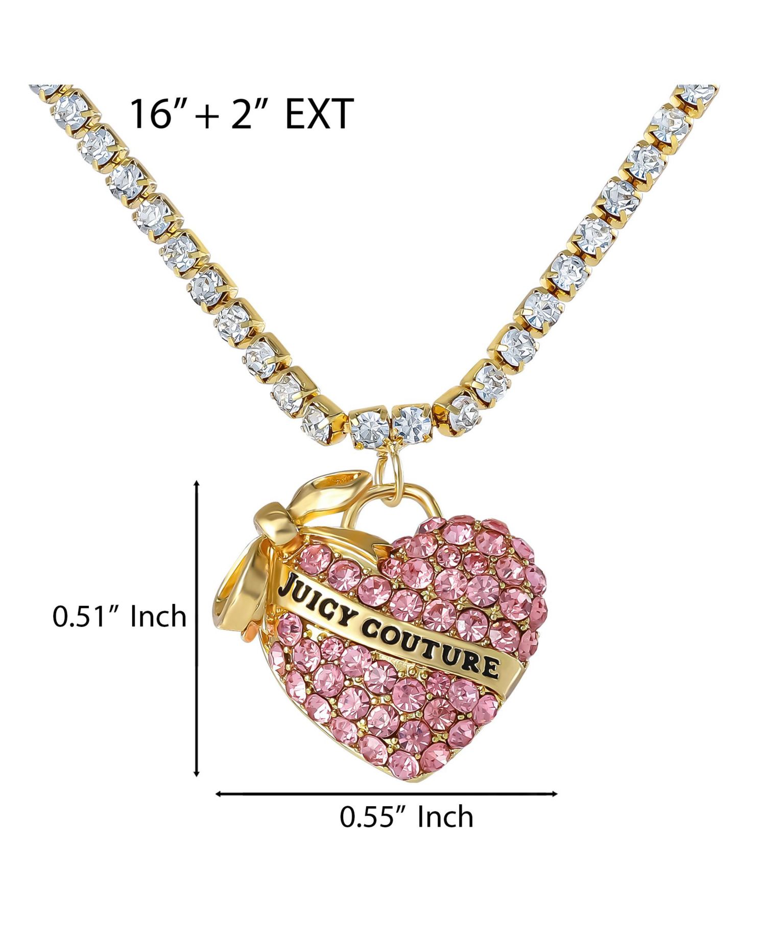PavÃ© Heart Pendant Necklace, Gold&acirc;€‘Tone