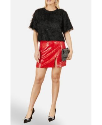 Women's Lurex Fringe Relaxed Fit Top