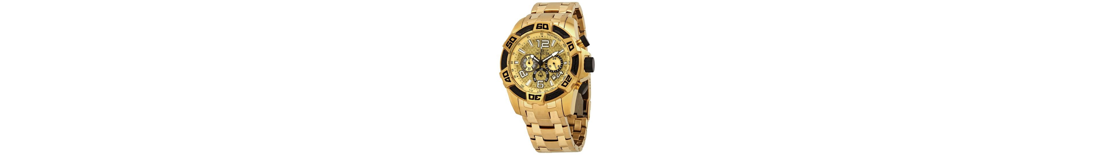 Invicta Men's Quartz Chronograph Pro Diver Watch - Gold Strap, Round Case Diameter 48mm