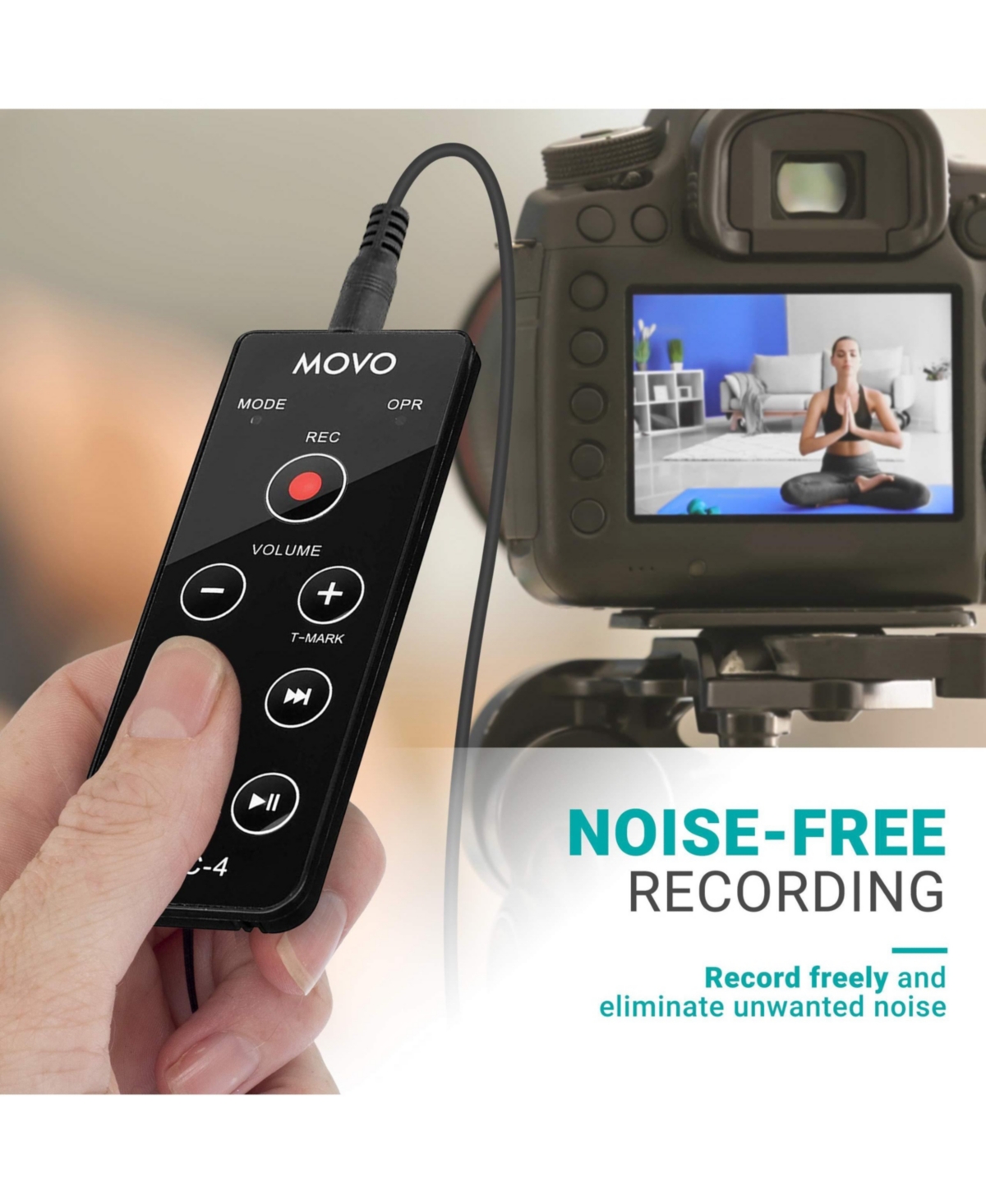Movo Rec-4 Wired Remote Control for Zoom H2n, H4n Pro, H5 & H6 Portable Digital Handy Recorders