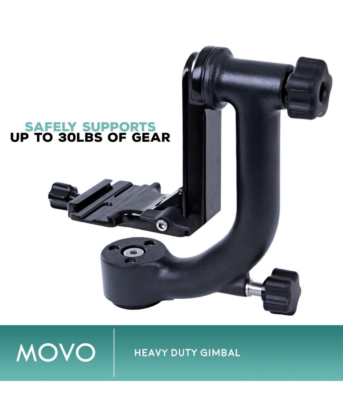 Movo GH700 Mkii Professional Gimbal Dslr Tripod Head with Long and Short Arca-Swiss Plates