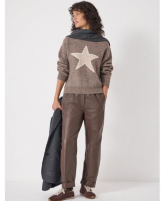 Women's Wool Blend Star Jacquard Sweater