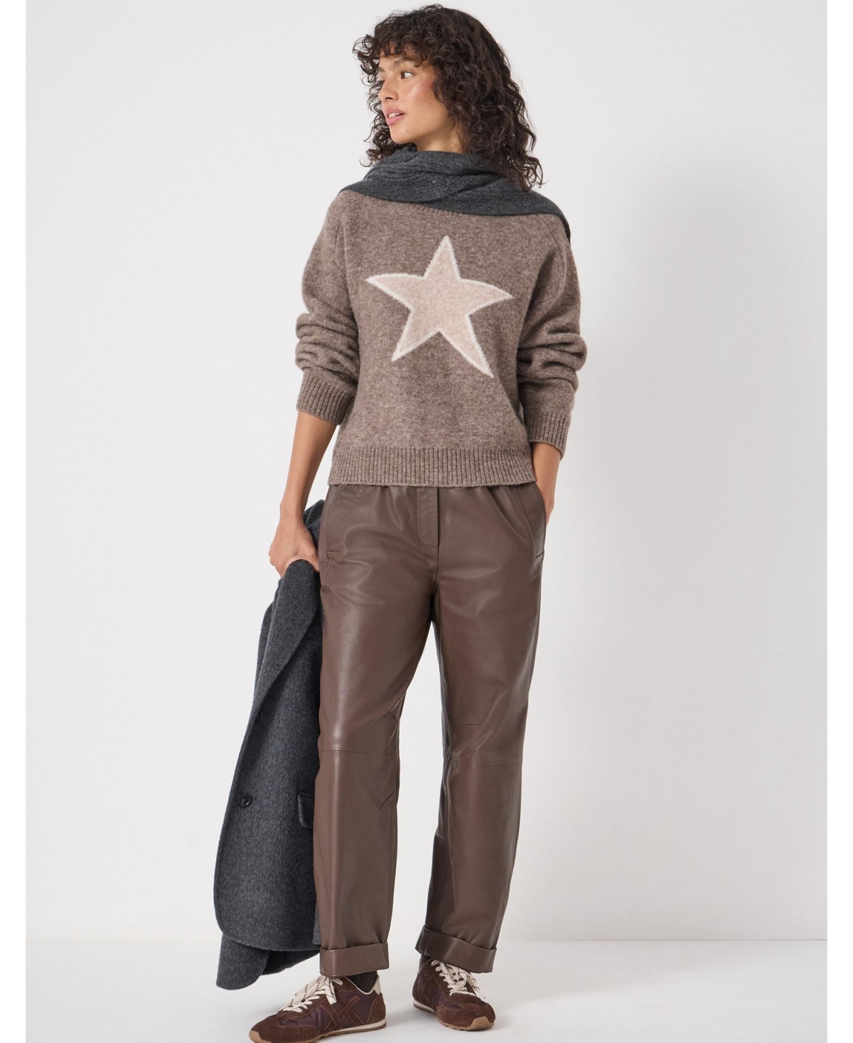 Hush Women's Wool Blend Star Jacquard Sweater