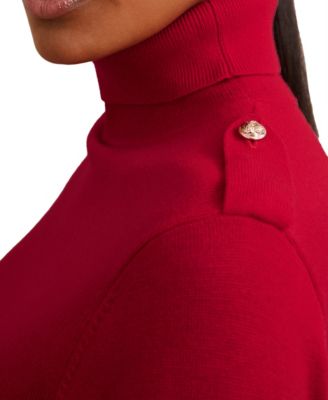 Women's Wool Epaulette Roll-Neck Sweater