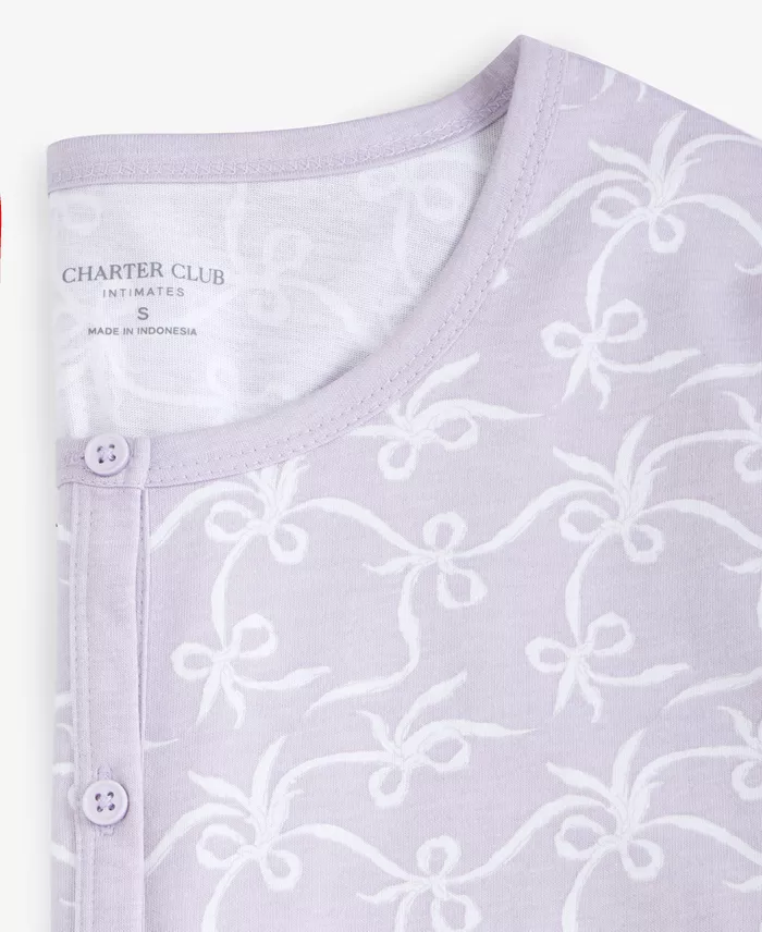 Women's Cotton Printed Button-Front Pajama Set - thumbnail 5