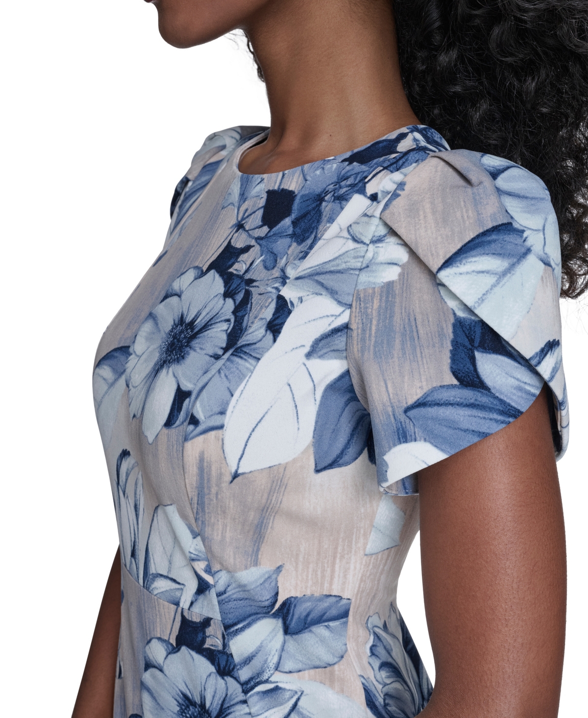 Calvin Klein Petite Printed Short-Sleeve Midi Dress
