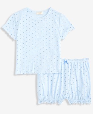 Women's Pointelle Top & Bloomer Shorts Pajamas, 2-Piece Set