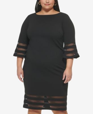 Plus Size Boat Neck Midi Dress