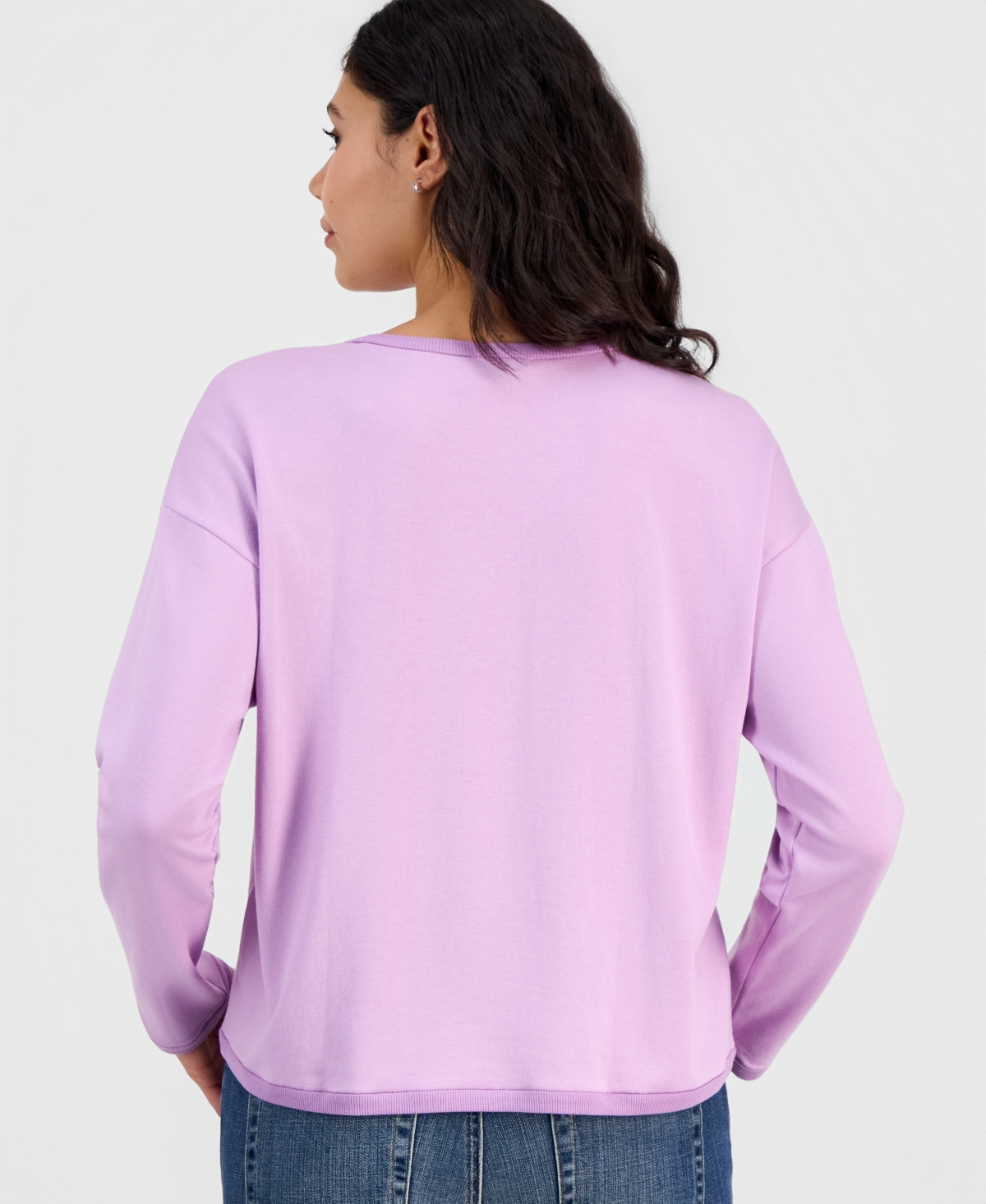Eileen Fisher Women's Round Neck Cropped Box Top