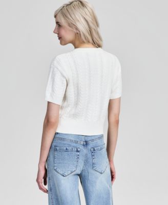 Women's Cable-Knit Short-Sleeve Cardigan, Macy's Exclusive
