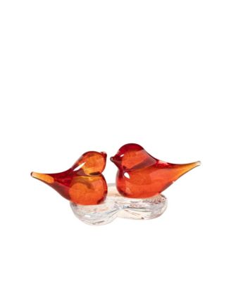 Lovebirds Handblown Glass Desktop Sculpture