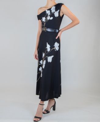 Women's Belted Off-The-Shoulder Dress