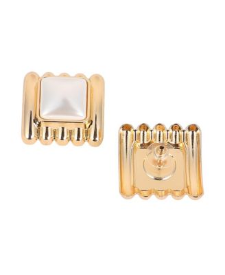 Women's The Ribbed-Diane Stud Earrings - California Gold