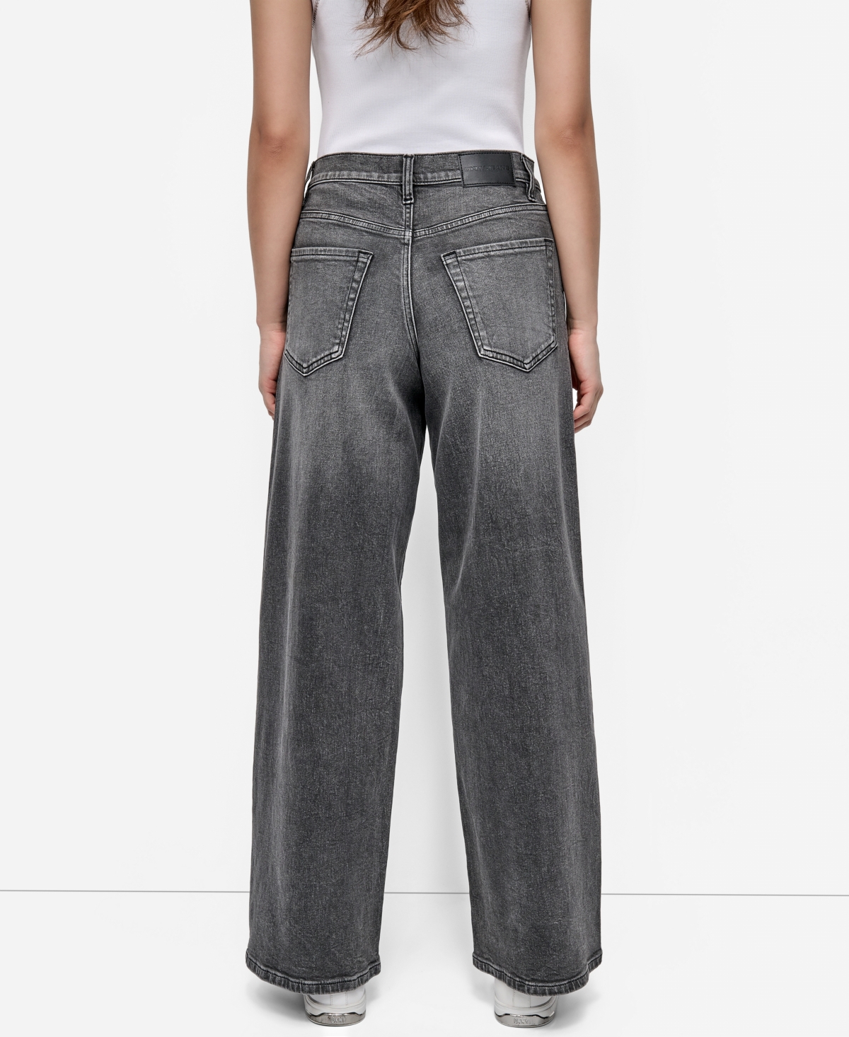Dkny Jeans Women's High Rise Modern Wide Leg Jeans In Gray
