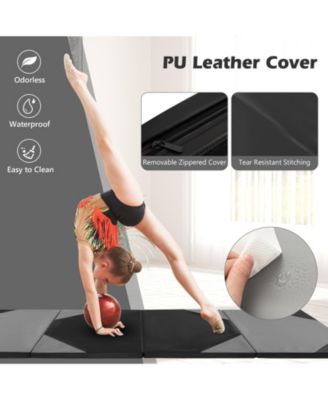 10 Feet x 4 Feet x 2 Inch Folding Exercise Mat with Hook and Loop Fasteners