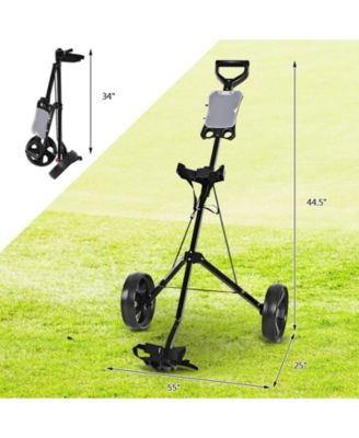 Folding 2 Wheels Push Pull Golf Cart Trolley with Scoreboard