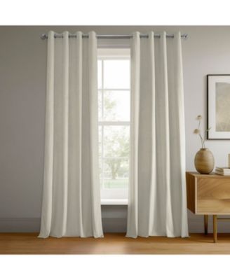 Porcelain White Grommet Signature Velvet Blackout Curtain
