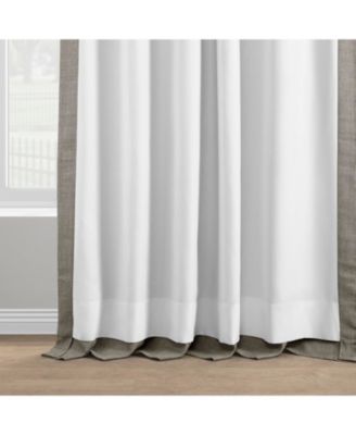 Fossil Grey Italian Faux Linen Room Darkening Curtain