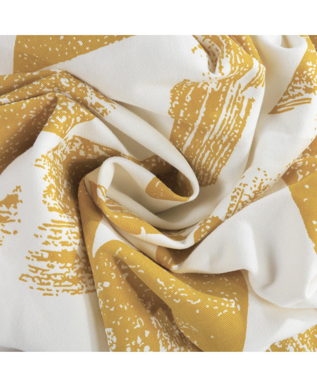 Half Price Drapes Triad Gold Geometric Printed Cotton Room Darkening Curtain