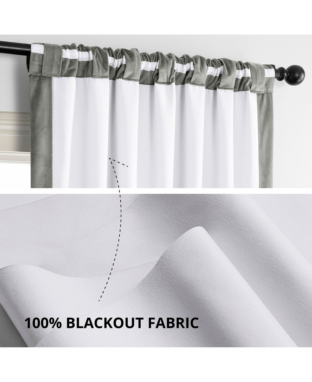 Half Price Drapes Silver Grey Signature Velvet Blackout Curtain