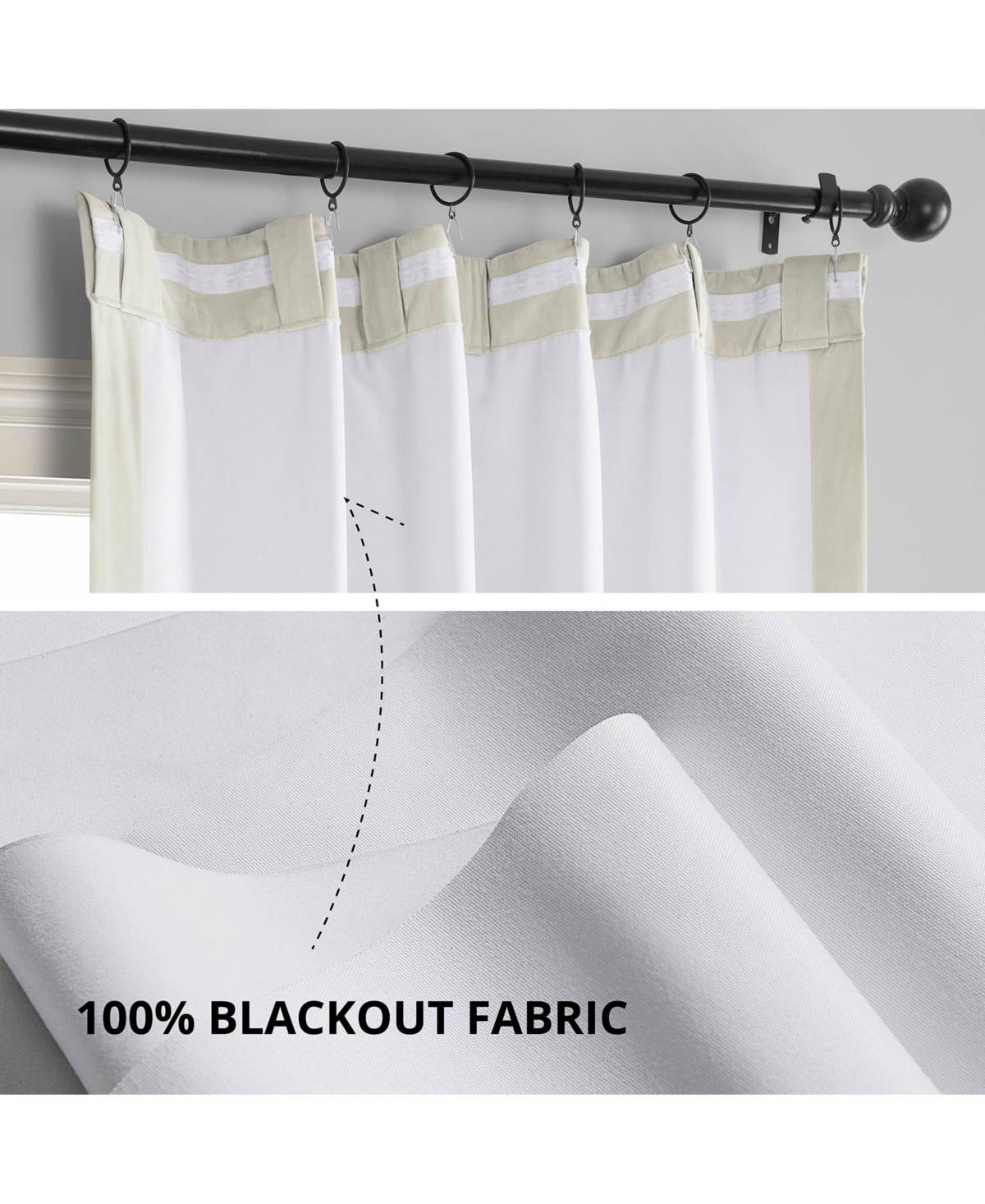 Half Price Drapes Porcelain White Signature Velvet Blackout Curtain