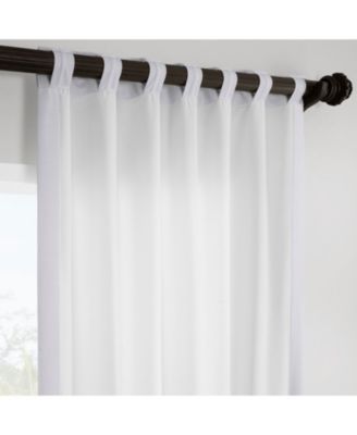 Dove White Italian Faux Linen Room Darkening Curtain