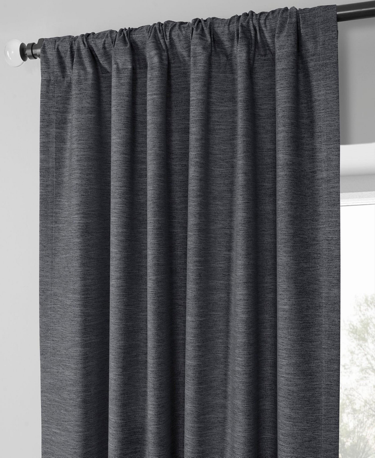 Half Price Drapes Boho Chic Faux Linen Blackout Curtain Pair (2 Panels