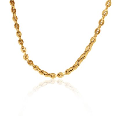Men s Gold Tone Link 22'' Chain Necklace, Polished Finish