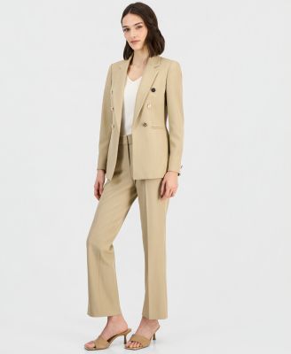 Women's Faux Double-Breasted Open-Front Jacket 