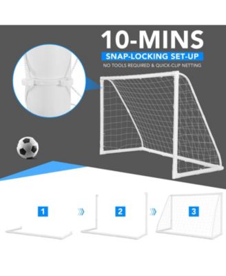 6 x 4 Feet Soccer Goal with Strong UPVC Frame